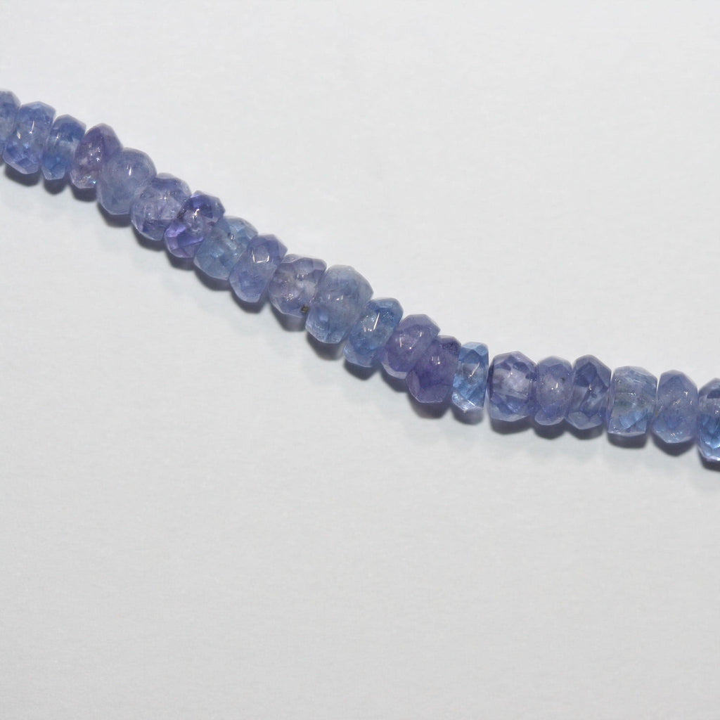 Cuentas redondas facetadas de tanzanita de 40 cm (3,5 x 2 mm) - Hilo de 40 cm