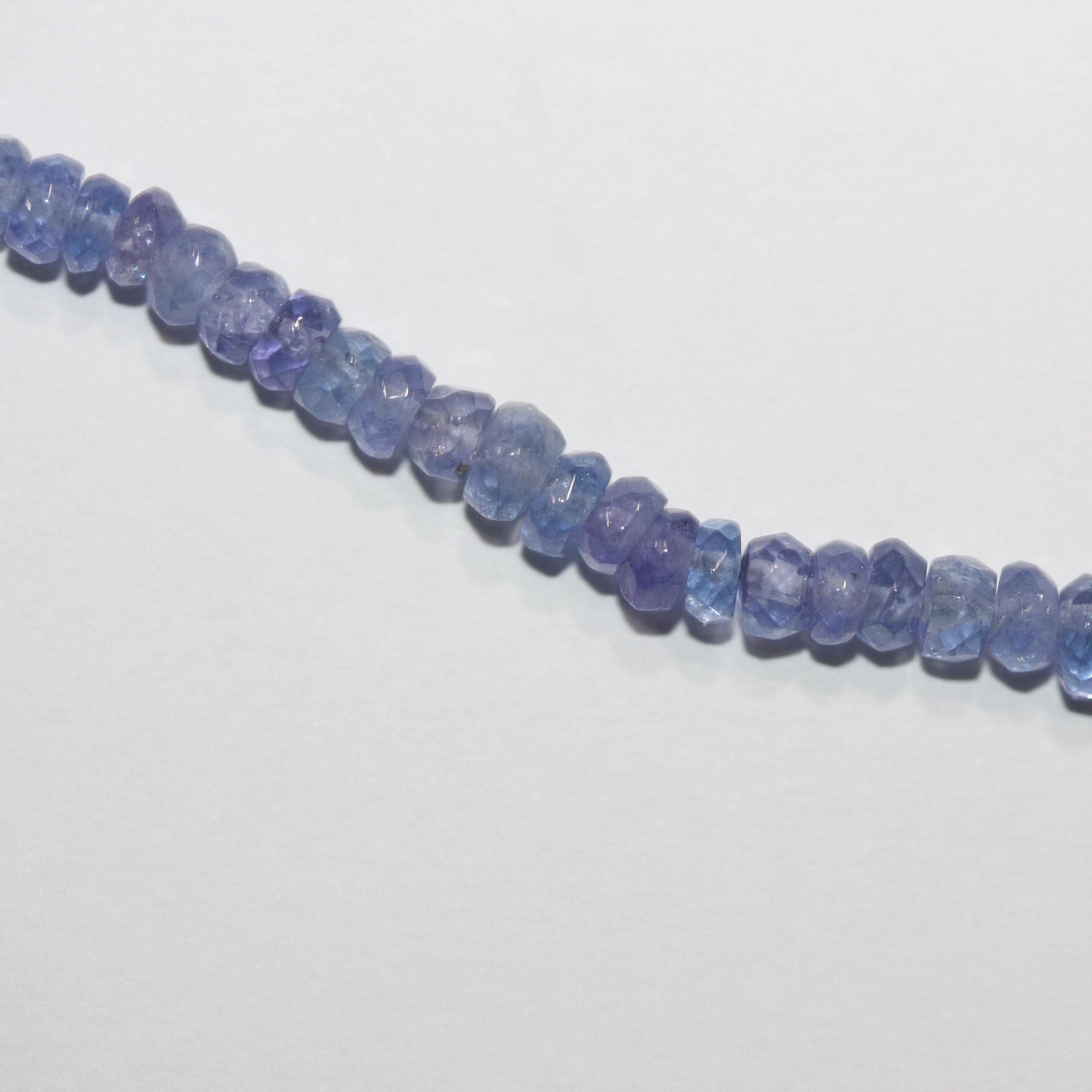 Cuentas redondas facetadas de tanzanita de 40 cm (3,5 x 2 mm) - Hilo de 40 cm