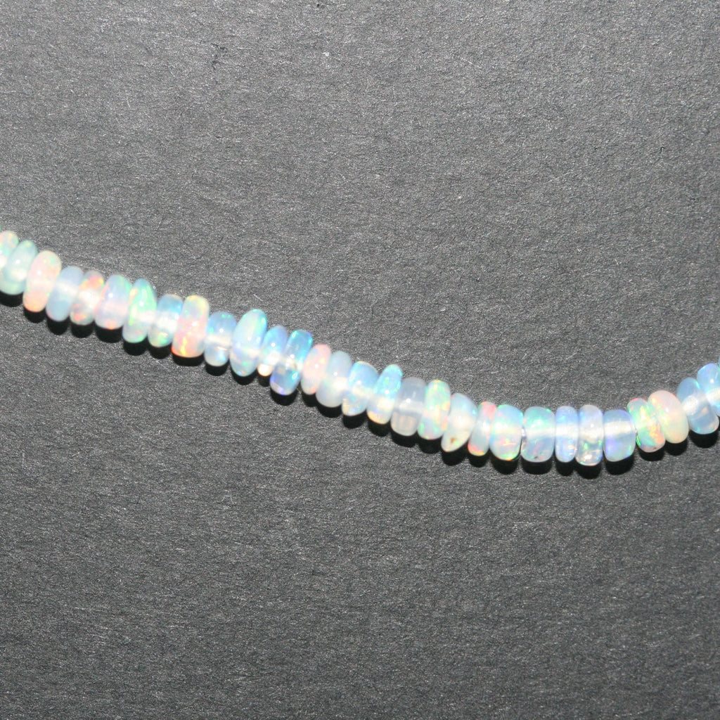 Cuentas redondas lisas de ópalo etíope de San Etiopía, 3,5 x 1,5 mm (aprox.), tira de 40 cm