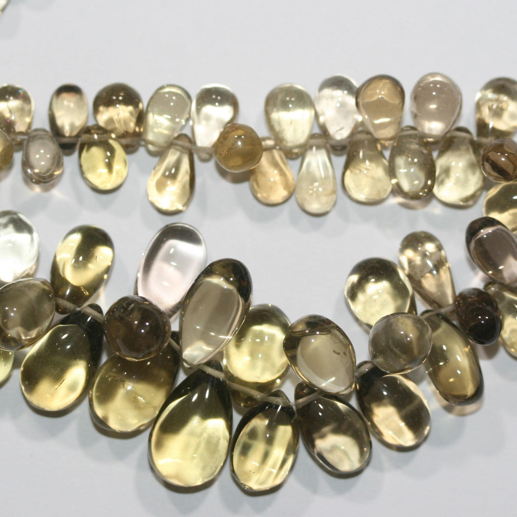 Cuentas de cuarzo bicolor de 16" con degradado, lisas, 18,5 x 10,5-7,5 x 4,5 mm. Longitud aprox. - Hilo de 40 cm. - Ref. 15054