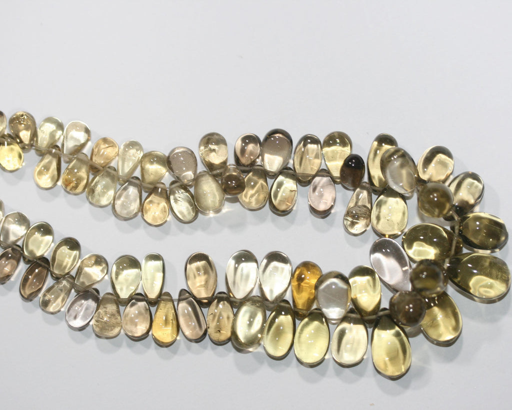 Cuentas de cuarzo bicolor de 16" con degradado, lisas, 18,5 x 10,5-7,5 x 4,5 mm. Longitud aprox. - Hilo de 40 cm. - Ref. 15054