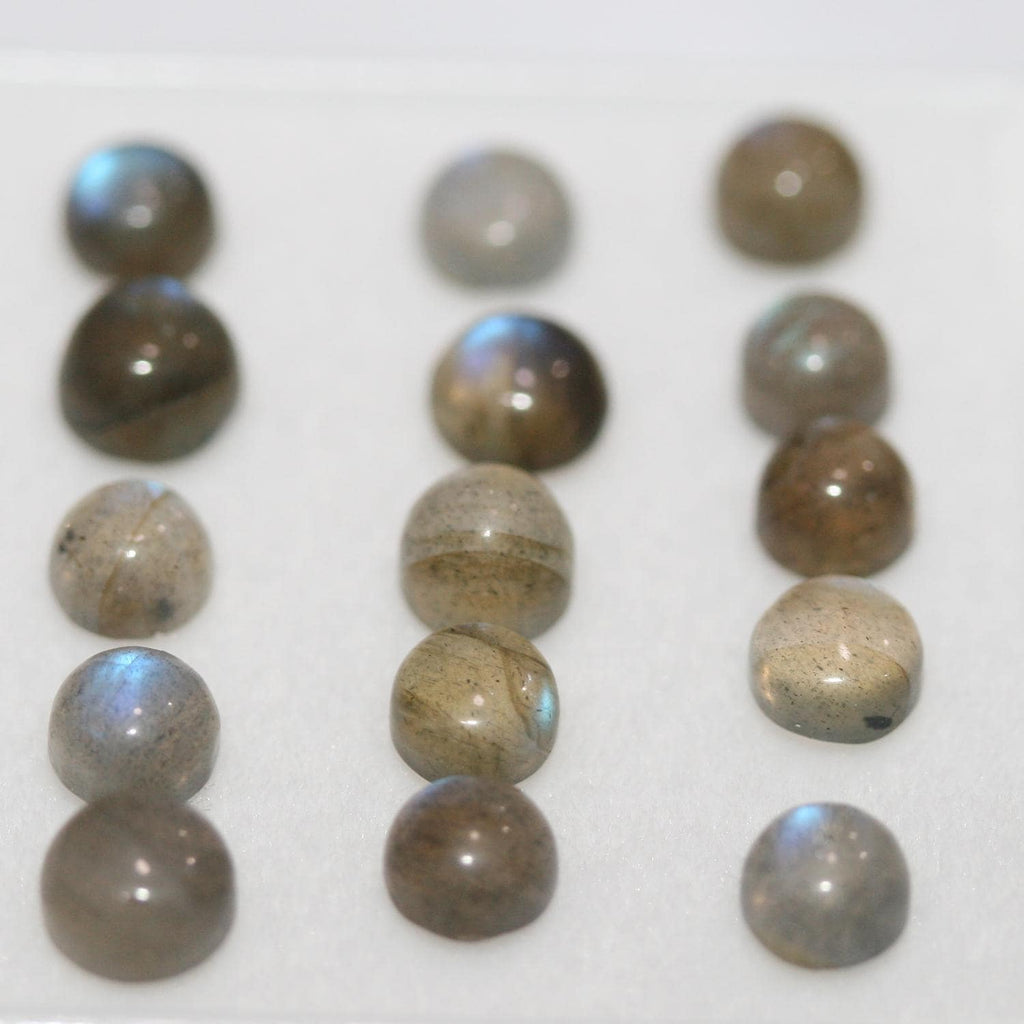 Lote de 15 cabujones redondos de labradorita de 5 mm (15 unidades)