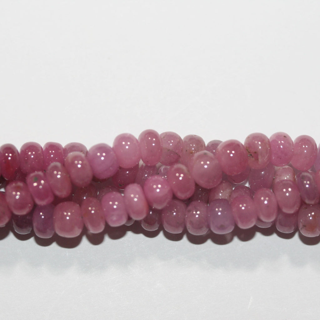 Perles rondelles lisses en saphir rose St 8" 6x4mm.- Brin 20cm.