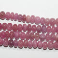 Perles rondelles lisses en saphir rose St 8" 6x4mm.- Brin 20cm.