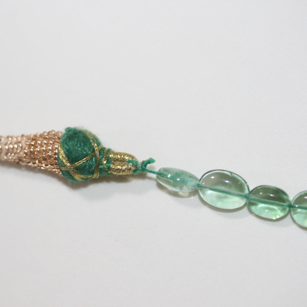 Collier ovale lisse dégradé en fluorite verte, dimensions approximatives : 12 x 10 - 7,5 x 6 mm (1 rang : 40 cm) - Réf. 15075