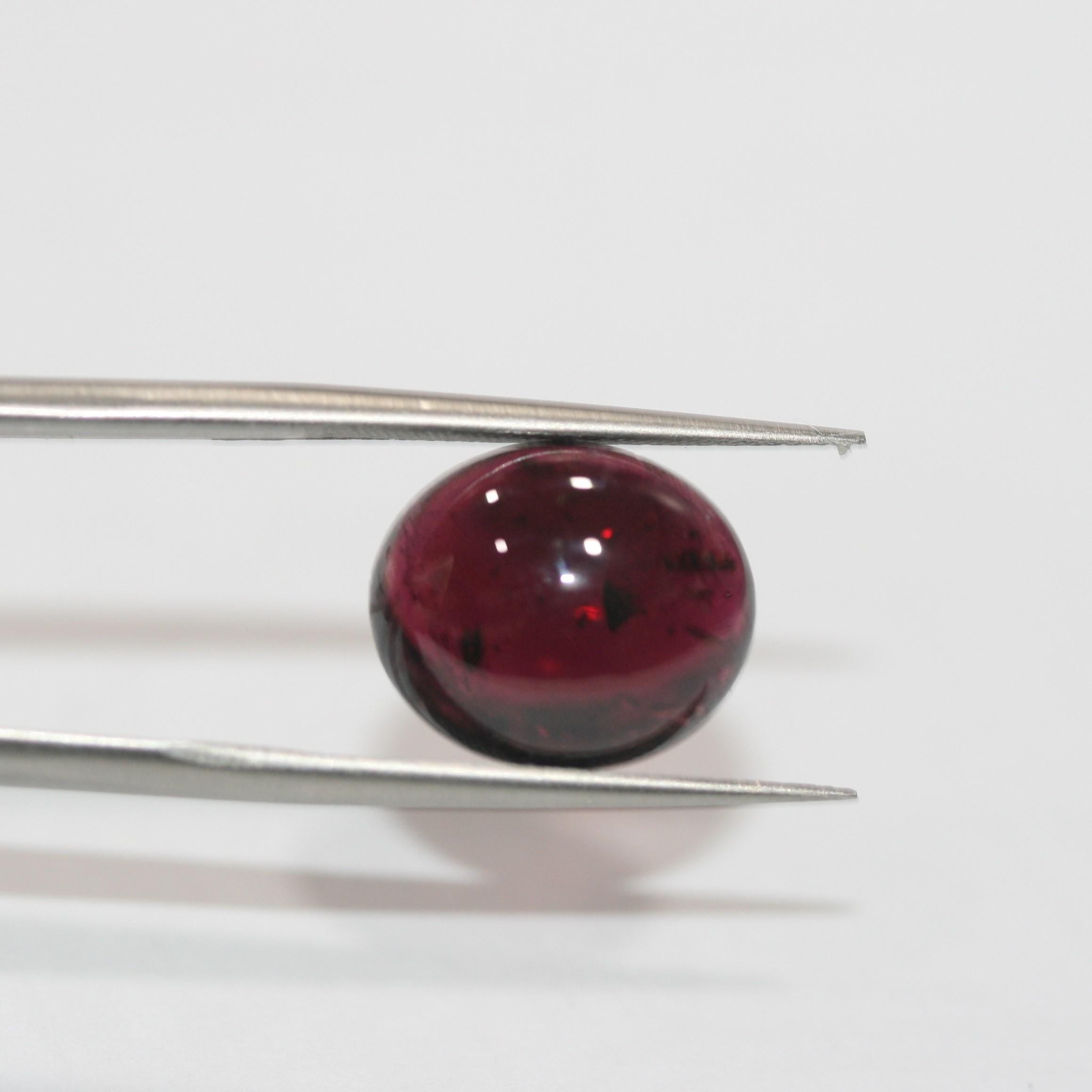 2 Pcs Garnet Oval Smooth Cabochon 14x12mm.-(2 pcs.)