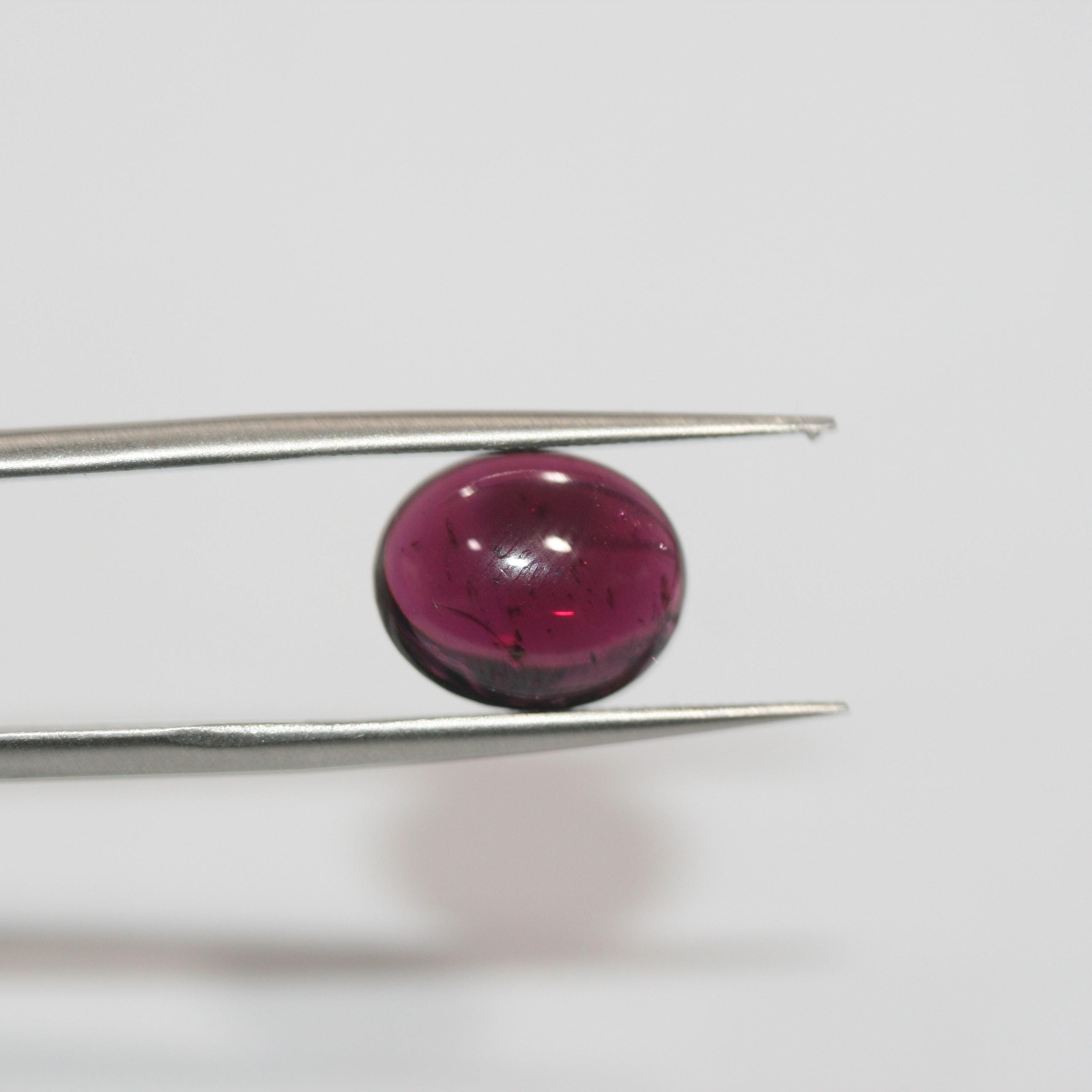 6 cabochons ovales lisses en grenat 12x10mm.-(6 pcs.)