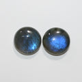 Lote de 2 cabujones redondos lisos de labradorita de 15 mm (2 unidades)
