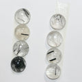 Lot de 8 cabochons ronds et lisses en quartz tourmaliné de 10 mm (8 pièces) - Réf. 1785CB