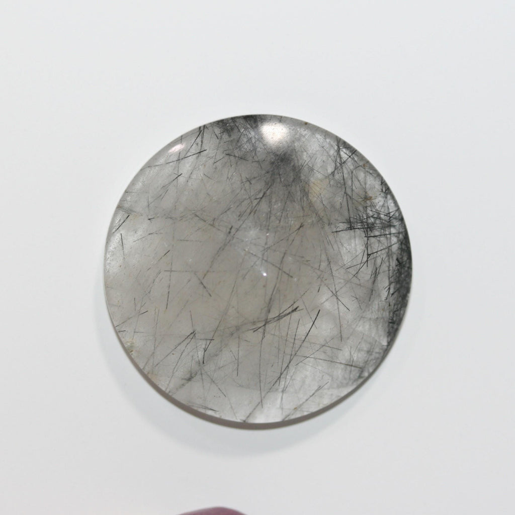 Turmalinated Quartz Round Smooth Cabochon 30mm (1 Pc).- Item.1783CB