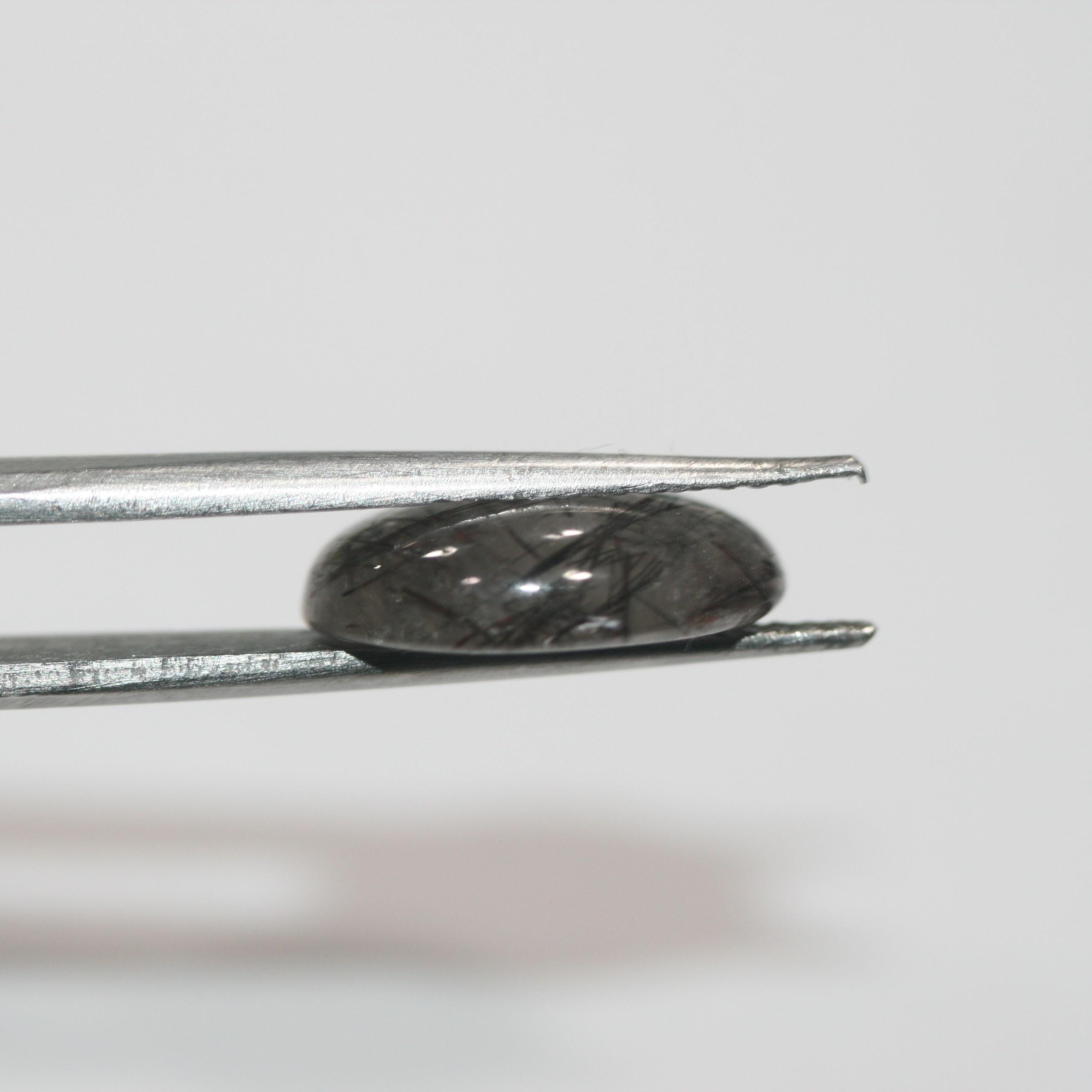 4 cabochons ovales lisses en quartz tourmaliné 16 x 12 mm (4 pièces) - Réf. 1790CB