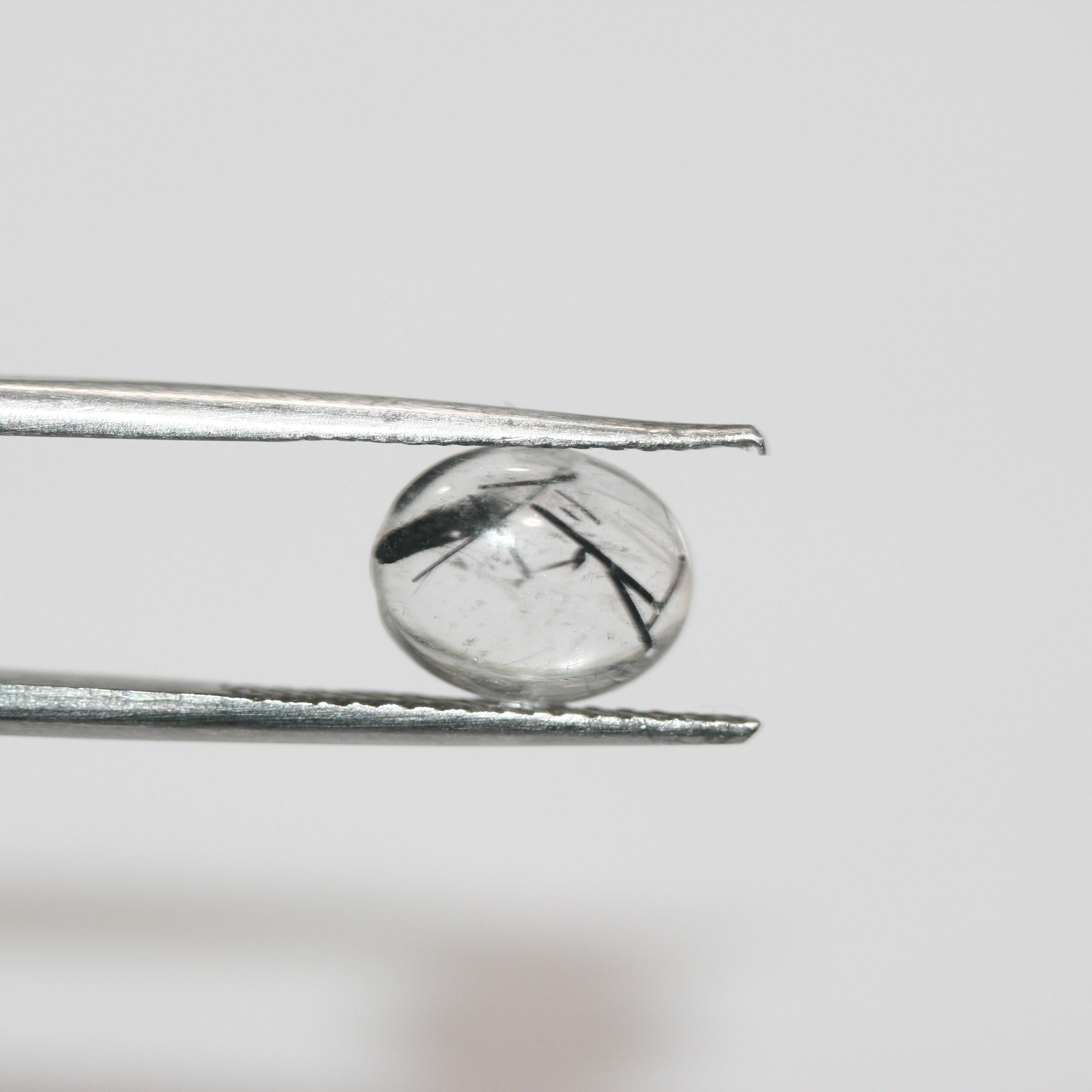 Lot de 8 cabochons ovales lisses en quartz tourmaliné 10 x 8 mm (8 pièces) - Réf. 1787CB