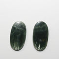 Pair Smooth Oval Seraphinite Flat Cabochon 22.5x12.2mm. (16.40ct.). Natural Gemstone