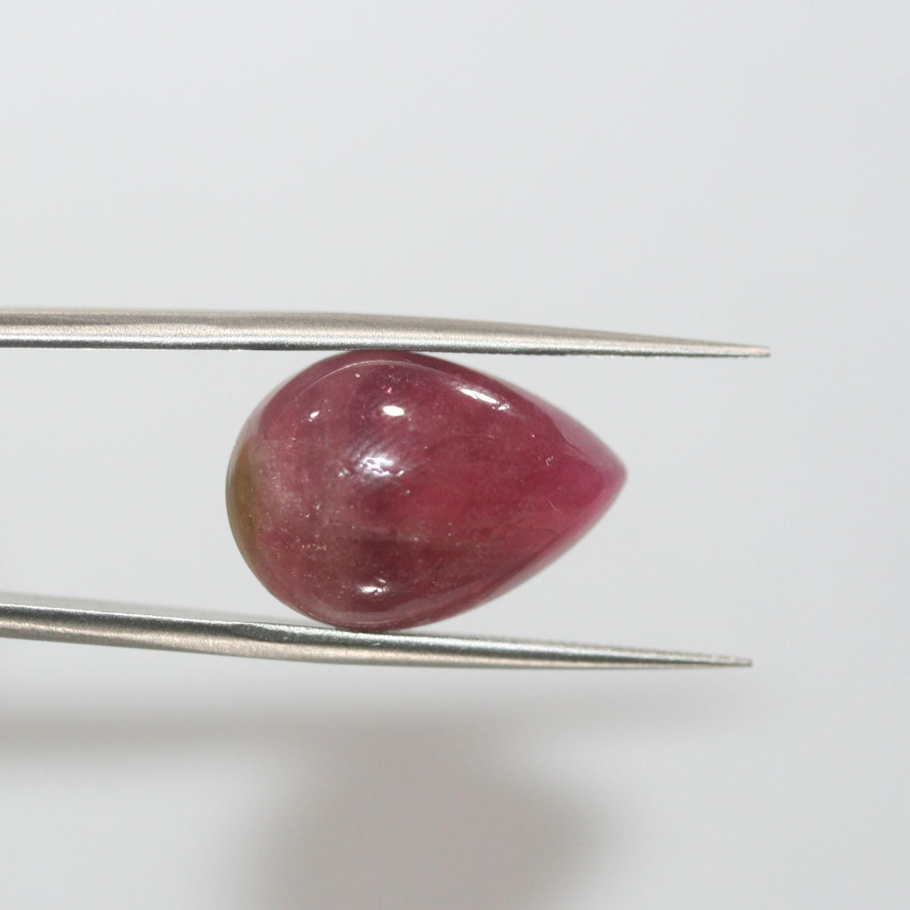 Bicolor Tourmaline Smooth Drop Cabochon 19.7x13.6mm. (16.17ct.) - Hard Gems