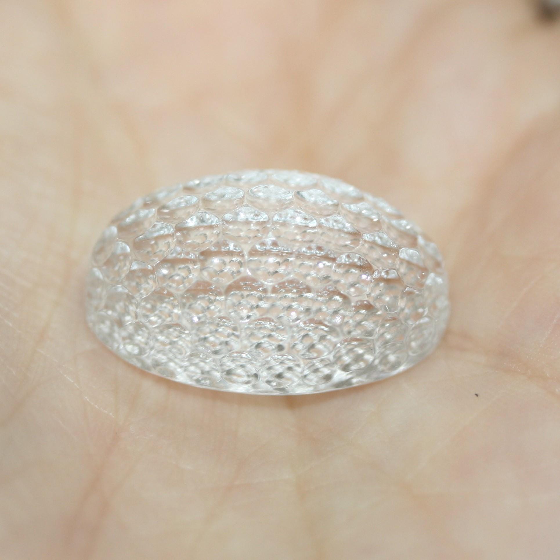 Rock Crystal Quartz Oval with honeycomb size Cabochon 23.3x15mm. (29.13ct).