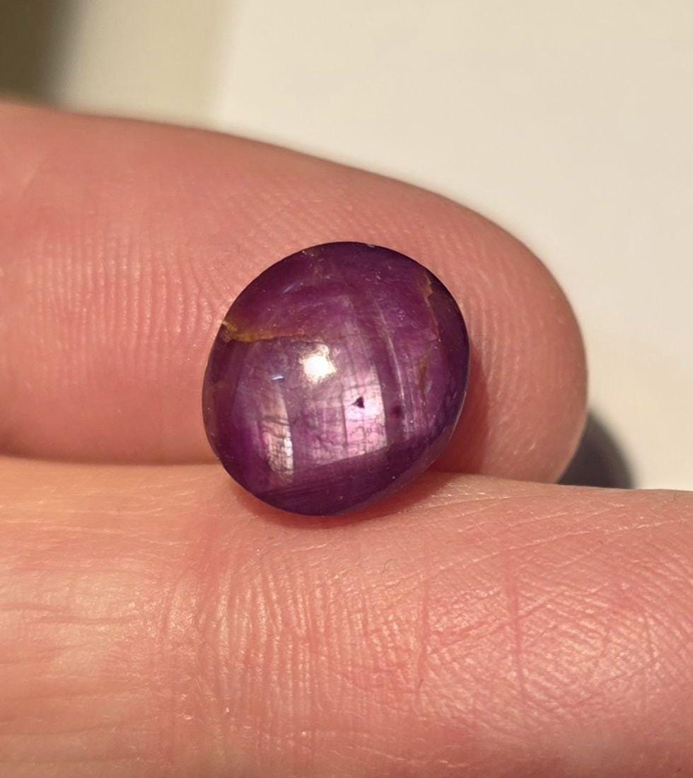 1 Pc  Ruby  Top color Natural  Ruby Oval Cabochon 11.4x10mm 6.5ct - Natural Gemstone Gems For Jewelry- Star Ruby