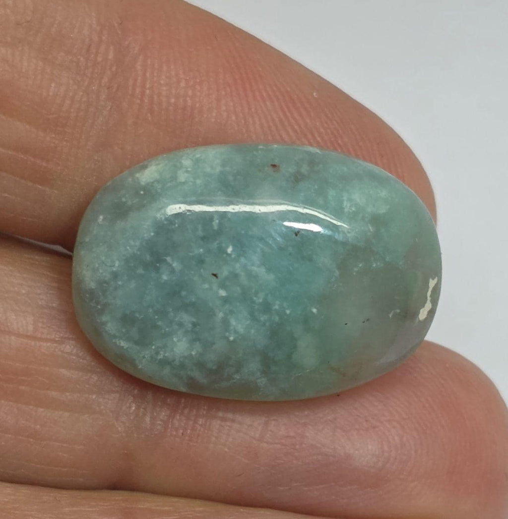 Natural Green Smooth Oval Chalcedony Cabochon 23.8x16.5mm. 22.7ct
